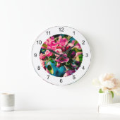 ピンクカニのリンゴの花 ラージ壁時計 (ホーム)