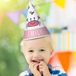 ピンクカニシーアニマルガールネーム誕生日 パーティーハット