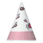 ピンクカニシーアニマルガールネーム誕生日 パーティーハット (左)