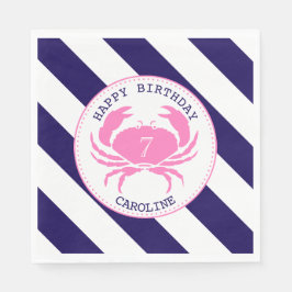 ピンクカニ航海の誕生日パーティー スタンダードランチョンナプキン