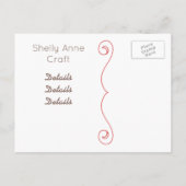 ピンクカバナストライプのベビー発表 案内ポストカード (裏面)