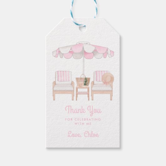 ピンクカバナバチェロレッテ週末 |ギフトありがとう ギフトタグ (正面)