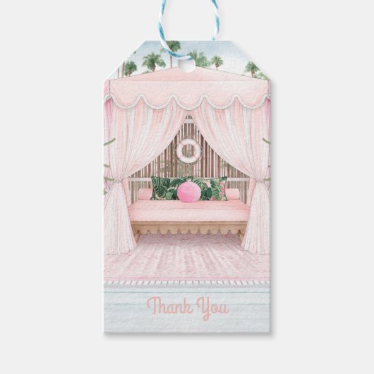 ピンクカバナバチェロレッテ週末 |ギフトありがとう ギフトタグ (正面)