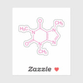 ピンクカフェイン分子 シール (シート)