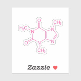 ピンクカフェイン分子 シール