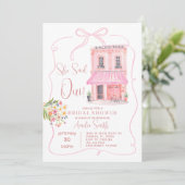 ピンクカフェパリエッフェルタワーブライダルシャワー 招待状 (スタンド正面)