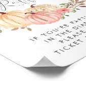 ピンクカボチャおむつラッフルベビーガールシャワー ポスター (角)