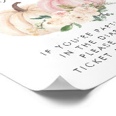 ピンクカボチャおむつラッフルベビーガールシャワー ポスター (角)