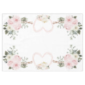 ピンクカボチャとハート水彩感謝祭 テーブルクロス (正面(横))