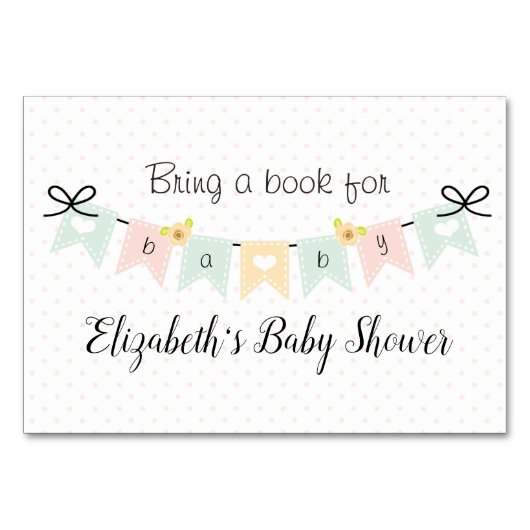 ピンクカボチャのブックリクエスト赤ちゃんシャワーカード テーブルナンバー (裏面)