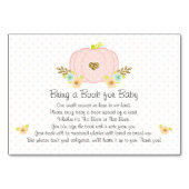 ピンクカボチャのブックリクエスト赤ちゃんシャワーカード テーブルナンバー (正面)