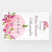 ピンクカボチャカスタムの赤ちゃんシャワー 横断幕 (横)