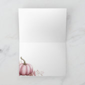 ピンクカボチャテーマベビーシャワー サンキューカード (内部)