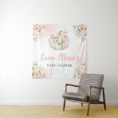 ピンクカボチャフローラガールベビーシャワー背景 タペストリー (インサイチュ)