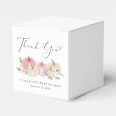 ピンクカボチャフローラベビーガールシャワーサンキュー フェイバーボックス (正面サイド)