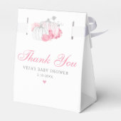 ピンクカボチャフローラベビーガールシャワーサンキュー フェイバーボックス (裏面サイド)