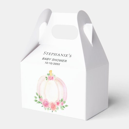 ピンクカボチャフローラベビーガールズシャワー フェイバーボックス (正面サイド)