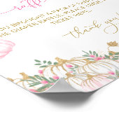 ピンクカボチャフローラベビーシャワーおむつラッフル ポスター (角)