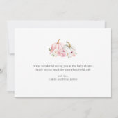 ピンクカボチャフローラベビーシャワーサンキューカード サンキューカード (裏面)