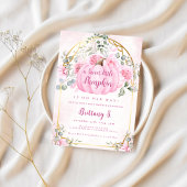 ピンクカボチャフローラベビーシャワー招待状 招待状