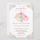 ピンクカボチャフローラベビーシャワー 招待状 (正面)