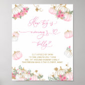 ピンクカボチャフローラママのお腹の大きさ ポスター (正面)