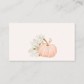 ピンクカボチャフローラレジストリ赤ちゃんシャワー エンクロージャーカード (裏面)