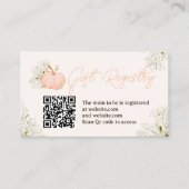 ピンクカボチャフローラレジストリ赤ちゃんシャワー エンクロージャーカード (正面)