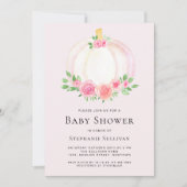 ピンクカボチャフローラ秋ベビーシャワー 招待状 (正面)