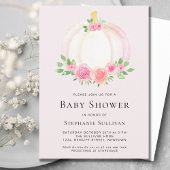 ピンクカボチャフローラ秋ベビーシャワー 招待状