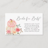 ピンクカボチャフローラ赤ちゃんシャワーベビー本 エンクロージャーカード (正面)