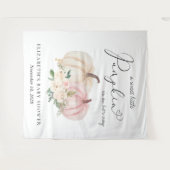 ピンクカボチャフローラ赤ちゃんシャワー写真の背景 タペストリー (正面(横))