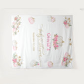 ピンクカボチャフローラ赤ちゃんシャワー タペストリー (正面(横))