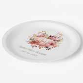 ピンクカボチャフローラ赤ちゃんシャワー ペーパープレート (アングル)