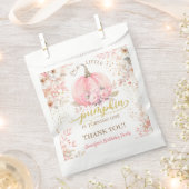 ピンクカボチャフローラ金ゴールドグリッターガール1st誕生日 フェイバーバッグ (クリップ留めされた状態)