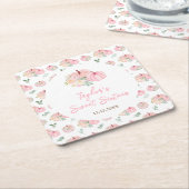 ピンクカボチャフローラSweet sixteen スクエアペーパーコースター (アングル)