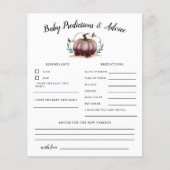 ピンクカボチャベビー予測とアドバイスカード (正面)