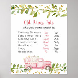 ピンクカボチャヴィンテージトラック旧妻物語ポスター ポスター