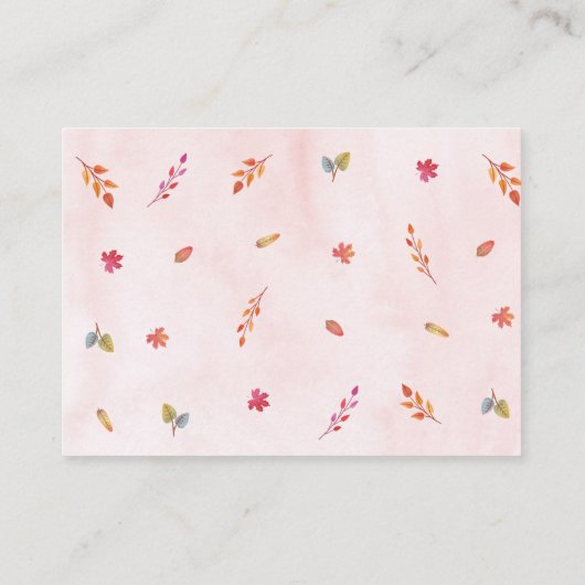 ピンクカボチャートラック赤ちゃんシャワー予約リクエスト エンクロージャーカード (裏面)