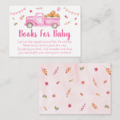 ピンクカボチャートラック赤ちゃんシャワー予約リクエスト エンクロージャーカード (正面/裏面)