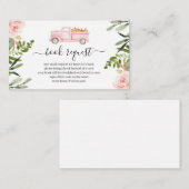 ピンクカボチャートラック赤ちゃんシャワー本のリクエスト挿入 エンクロージャーカード (正面/裏面)