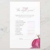 ピンクカボチャ価格ベビーシャワーゲームを推測 (正面)