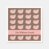 ピンクカボチャ収穫感謝祭 スタンダードカクテルナプキン (正面)