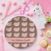 ピンクカボチャ収穫感謝祭 ペーパープレート (パーティー)