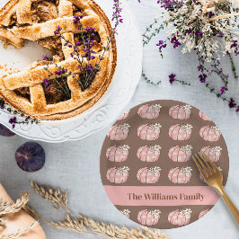 ピンクカボチャ収穫感謝祭 ペーパープレート