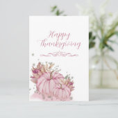 ピンクカボチャ収穫 – フラットテーブルカード 招待状 (スタンド正面)