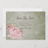 ピンクカボチャ収穫 – フラットデイトカードを保存 セーブザデート (正面)