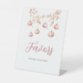 ピンクカボチャ女の子の秋の赤ちゃんシャワーのお願い 台座サイン (正面)