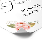 ピンクカボチャ女の子の赤ちゃんシャワー好意サイン ポスター (角)