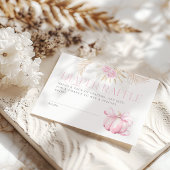 ピンクカボチャ女の子フローラバウ赤ちゃんシャワーおむつ エンクロージャーカード